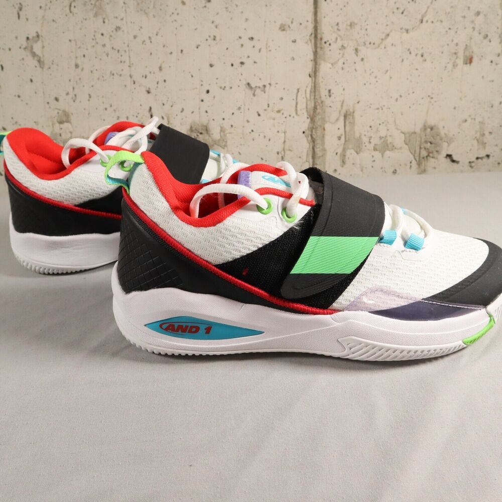 AND1 Gamma 3.0  Basketball  Shoes Mens Black, Green, White Sneakers Size 8.5